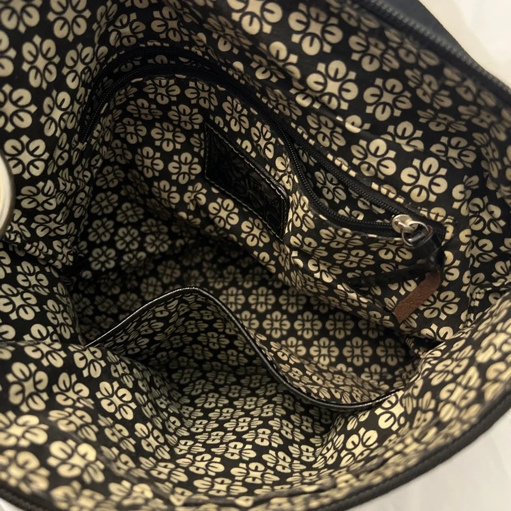 Fossil Hobo Pebbled Crossbody Shoulder Bag Purse‎ Tote Black Leather 12 X 11 X 2